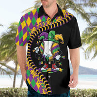 Dripping Baseball Mardi Gras Hawaiian Shirt Throw me Something Mister!