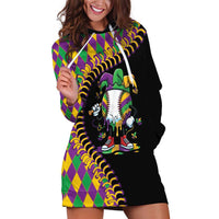 Dripping Baseball Mardi Gras Hoodie Dress Throw me Something Mister!