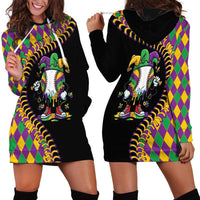 Dripping Baseball Mardi Gras Hoodie Dress Throw me Something Mister!