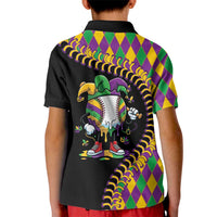 Dripping Baseball Mardi Gras Kid Polo Shirt Throw me Something Mister!