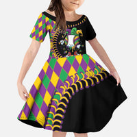 Dripping Baseball Mardi Gras Kid Short Sleeve Dress Throw me Something Mister!