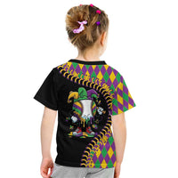 Dripping Baseball Mardi Gras Kid T Shirt Throw me Something Mister!