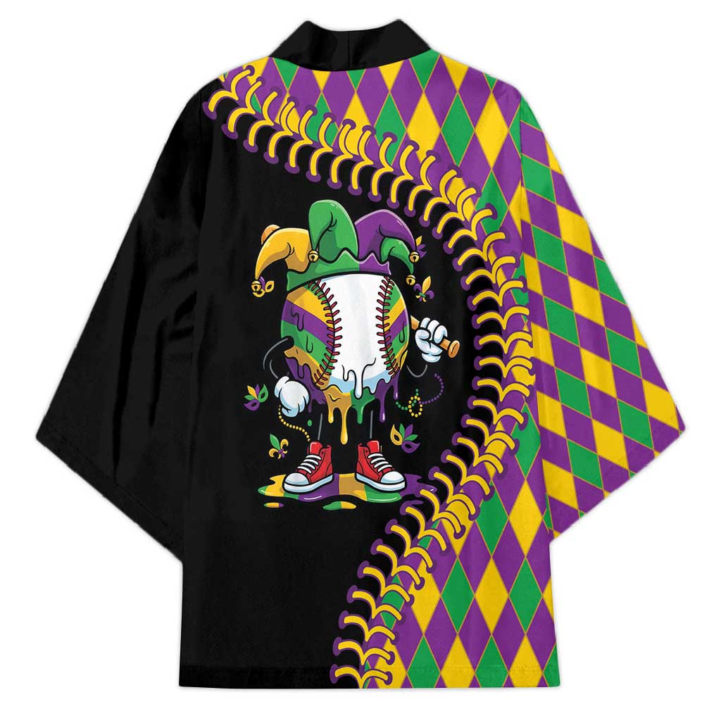 Dripping Baseball Mardi Gras Kimono Throw me Something Mister!