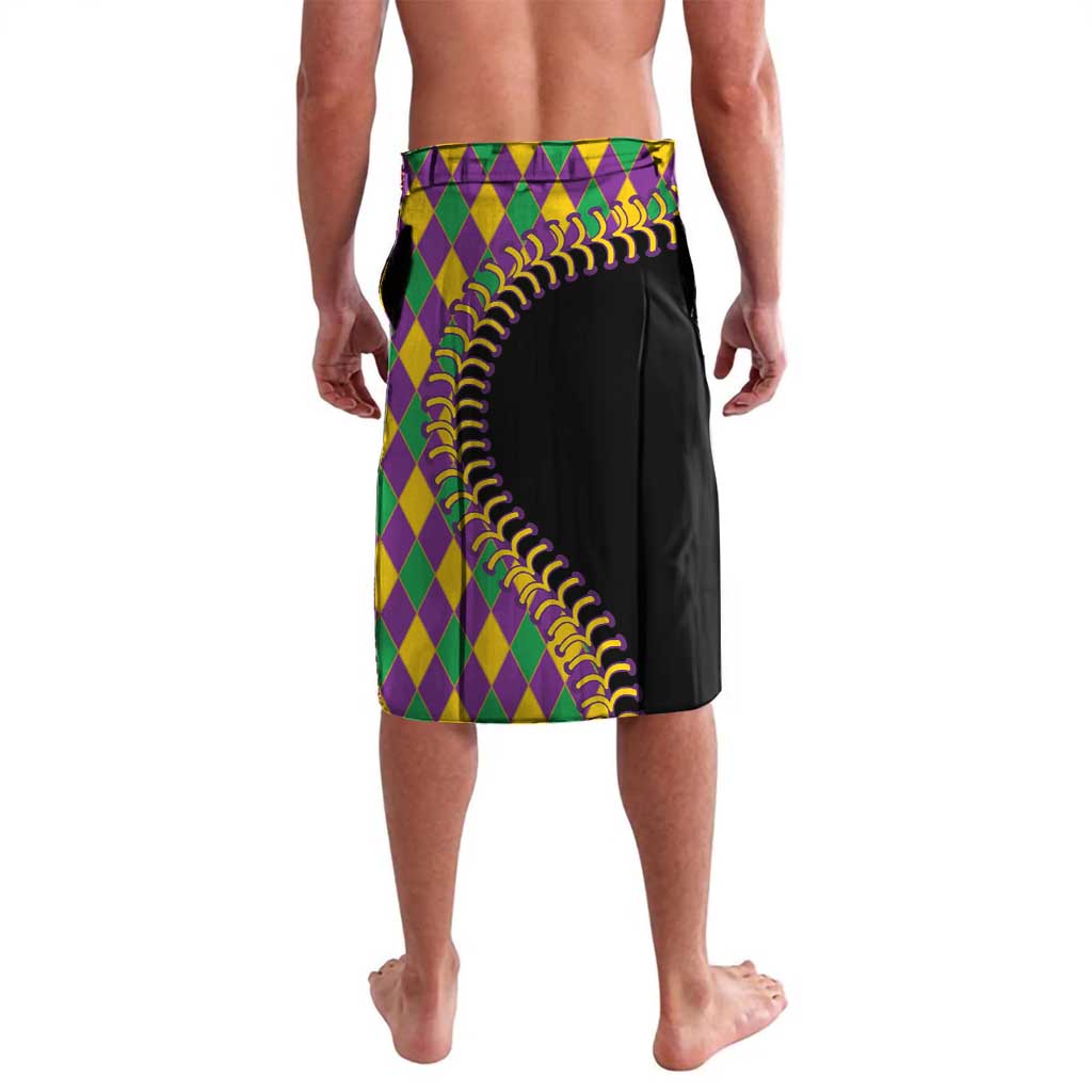 Dripping Baseball Mardi Gras Lavalava Throw me Something Mister!