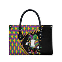 Dripping Baseball Mardi Gras Leather Bag Throw me Something Mister!