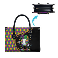 Dripping Baseball Mardi Gras Leather Bag Throw me Something Mister!
