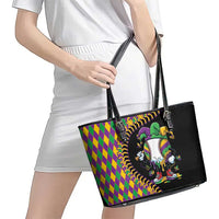Dripping Baseball Mardi Gras Leather Tote Bag Throw me Something Mister!