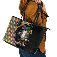 Dripping Baseball Mardi Gras Leather Tote Bag Throw me Something Mister!
