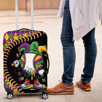Dripping Baseball Mardi Gras Luggage Cover Throw me Something Mister!
