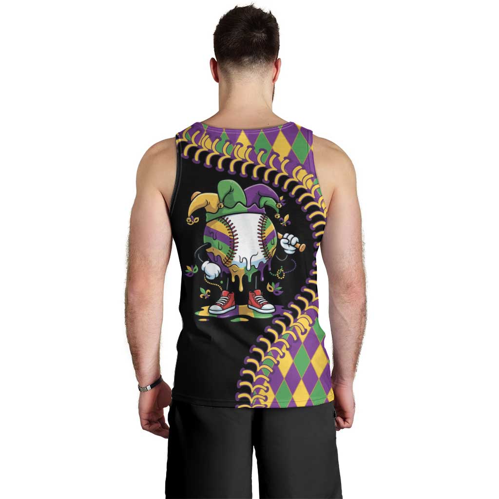 Dripping Baseball Mardi Gras Men Tank Top Throw me Something Mister!
