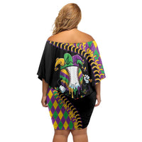 Dripping Baseball Mardi Gras Off Shoulder Short Dress Throw me Something Mister!