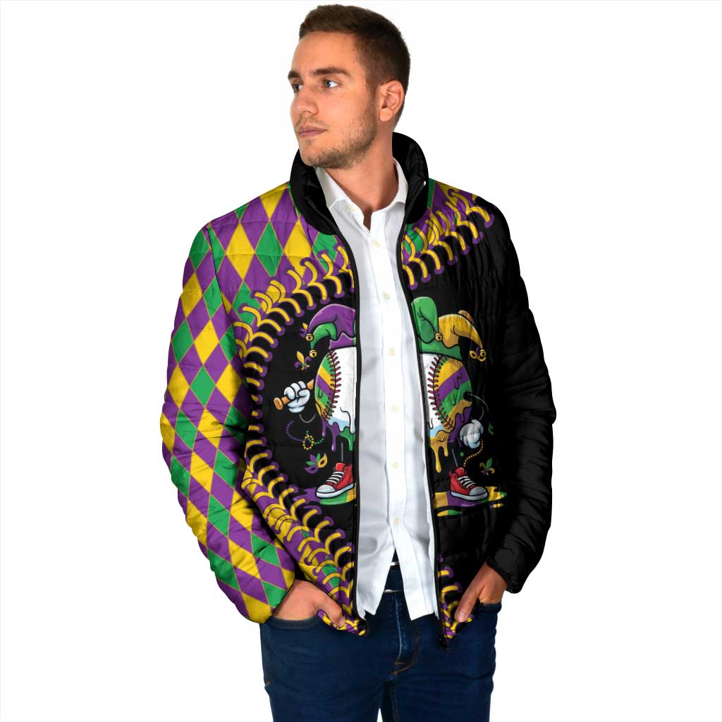 Dripping Baseball Mardi Gras Padded Jacket Throw me Something Mister!