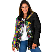 Dripping Baseball Mardi Gras Padded Jacket Throw me Something Mister!