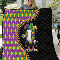 Dripping Baseball Mardi Gras Quilt Throw me Something Mister!