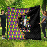 Dripping Baseball Mardi Gras Quilt Throw me Something Mister!