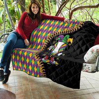 Dripping Baseball Mardi Gras Quilt Throw me Something Mister!