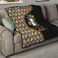 Dripping Baseball Mardi Gras Quilt Throw me Something Mister!