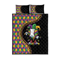 Dripping Baseball Mardi Gras Quilt Bed Set Throw me Something Mister!
