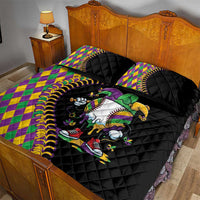 Dripping Baseball Mardi Gras Quilt Bed Set Throw me Something Mister!