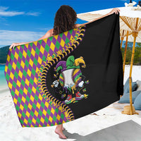 Dripping Baseball Mardi Gras Sarong Throw me Something Mister!