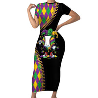 Dripping Baseball Mardi Gras Short Sleeve Bodycon Dress Throw me Something Mister!