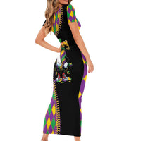 Dripping Baseball Mardi Gras Short Sleeve Bodycon Dress Throw me Something Mister!