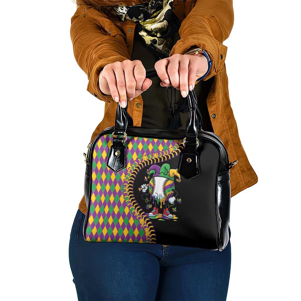 Dripping Baseball Mardi Gras Shoulder Handbag Throw me Something Mister!