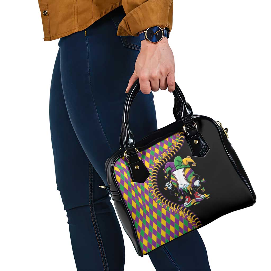 Dripping Baseball Mardi Gras Shoulder Handbag Throw me Something Mister!