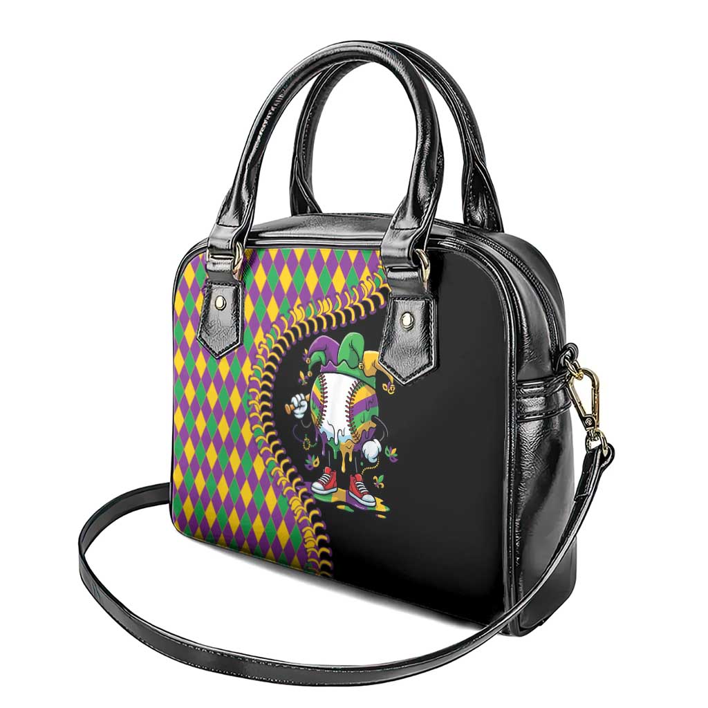 Dripping Baseball Mardi Gras Shoulder Handbag Throw me Something Mister!