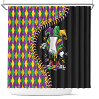 Dripping Baseball Mardi Gras Shower Curtain Throw me Something Mister!