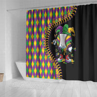 Dripping Baseball Mardi Gras Shower Curtain Throw me Something Mister!