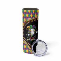 Dripping Baseball Mardi Gras Skinny Tumbler Throw me Something Mister!