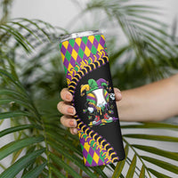 Dripping Baseball Mardi Gras Skinny Tumbler Throw me Something Mister!