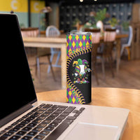 Dripping Baseball Mardi Gras Skinny Tumbler Throw me Something Mister!