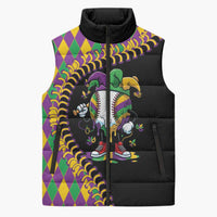 Dripping Baseball Mardi Gras Sleeveless Puffer Jacket Throw me Something Mister!