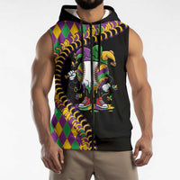 Dripping Baseball Mardi Gras Sleeveless Zip Hoodie Throw me Something Mister!