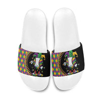 Dripping Baseball Mardi Gras Slide Sandals Throw me Something Mister!