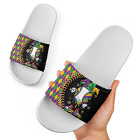 Dripping Baseball Mardi Gras Slide Sandals Throw me Something Mister!