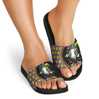 Dripping Baseball Mardi Gras Slide Sandals Throw me Something Mister!