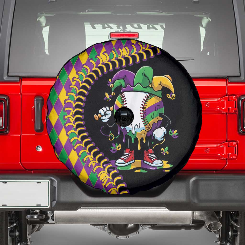 Dripping Baseball Mardi Gras Spare Tire Cover Throw me Something Mister!