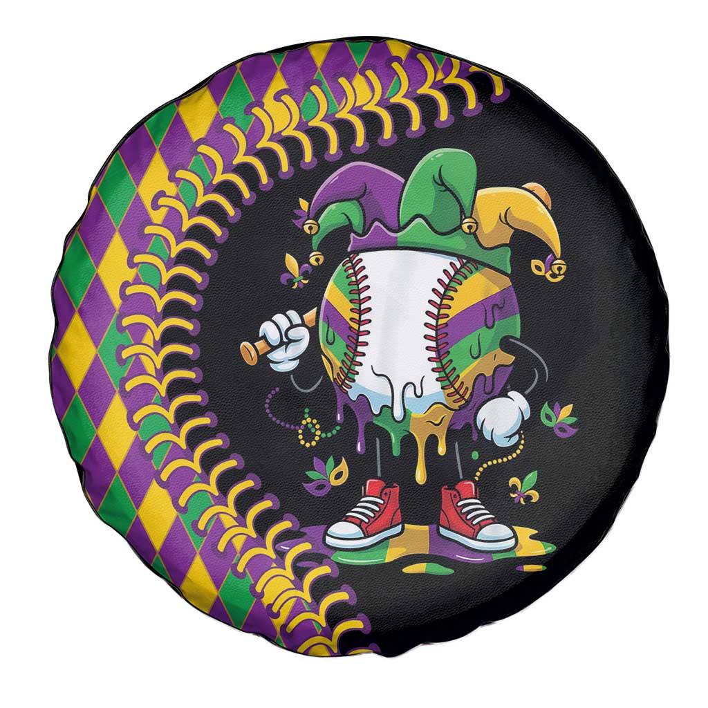 Dripping Baseball Mardi Gras Spare Tire Cover Throw me Something Mister!