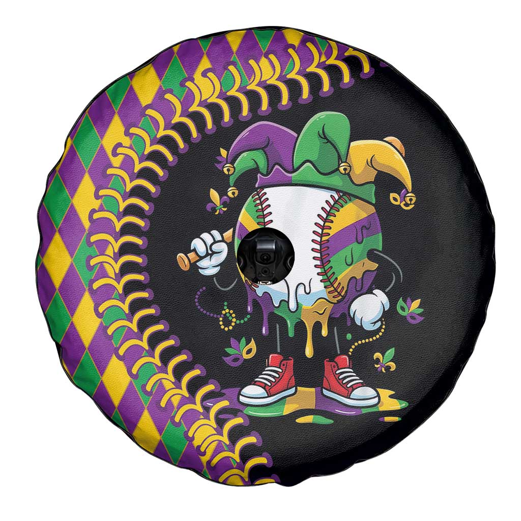Dripping Baseball Mardi Gras Spare Tire Cover Throw me Something Mister!