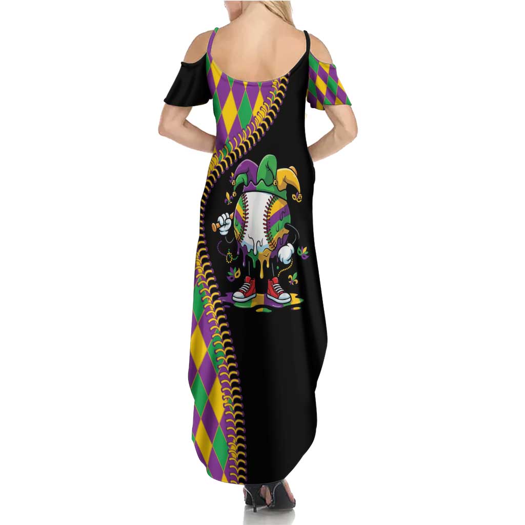 Dripping Baseball Mardi Gras Summer Maxi Dress Throw me Something Mister!