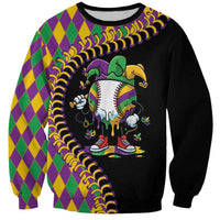 Dripping Baseball Mardi Gras Sweatshirt Throw me Something Mister!