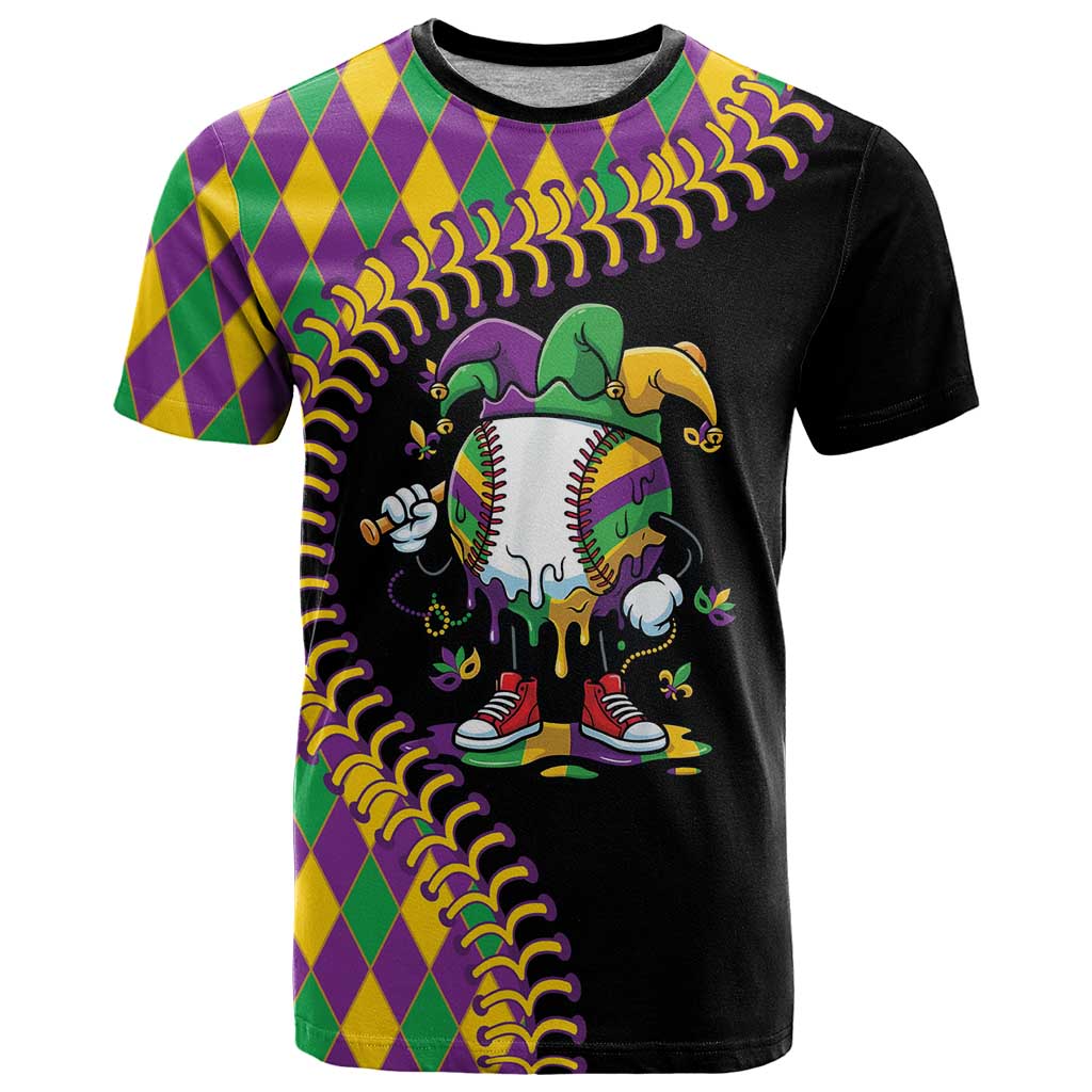 Dripping Baseball Mardi Gras T Shirt Throw me Something Mister!