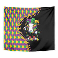 Dripping Baseball Mardi Gras Tapestry Throw me Something Mister!