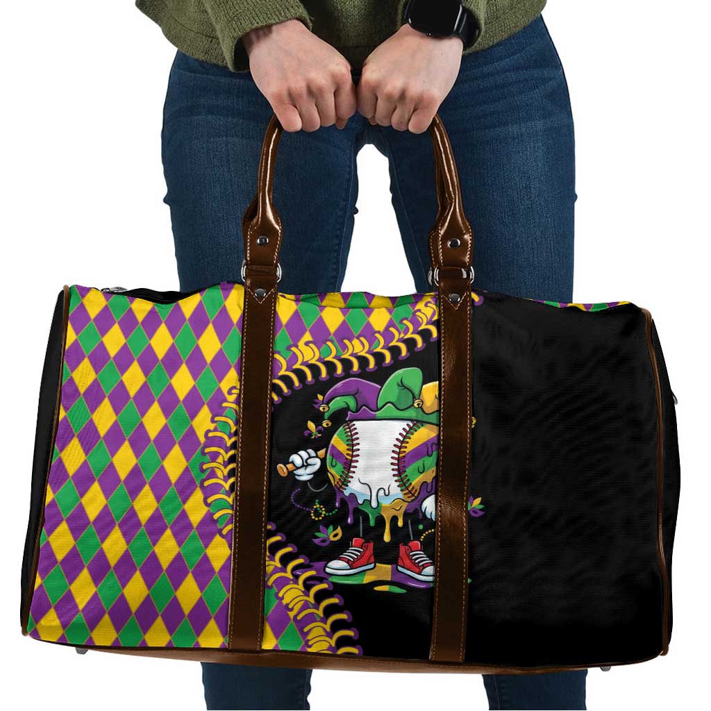 Dripping Baseball Mardi Gras Travel Bag Throw me Something Mister!