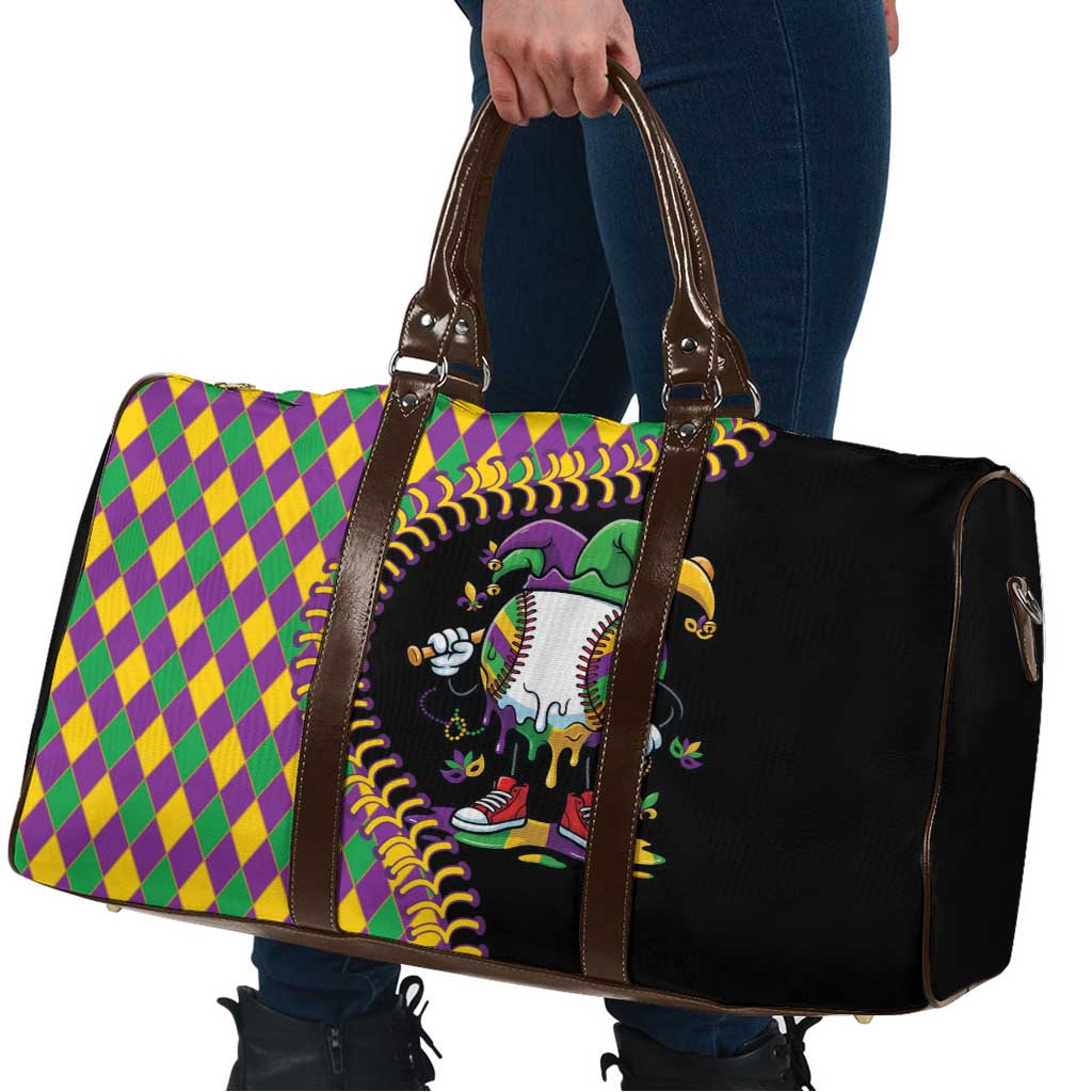 Dripping Baseball Mardi Gras Travel Bag Throw me Something Mister!