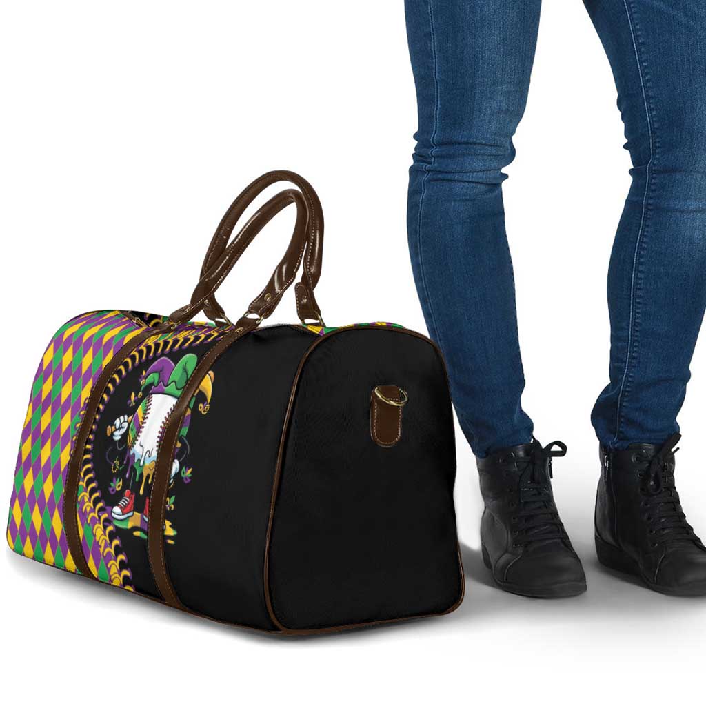 Dripping Baseball Mardi Gras Travel Bag Throw me Something Mister!