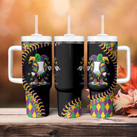 Dripping Baseball Mardi Gras Tumbler With Handle Throw me Something Mister!